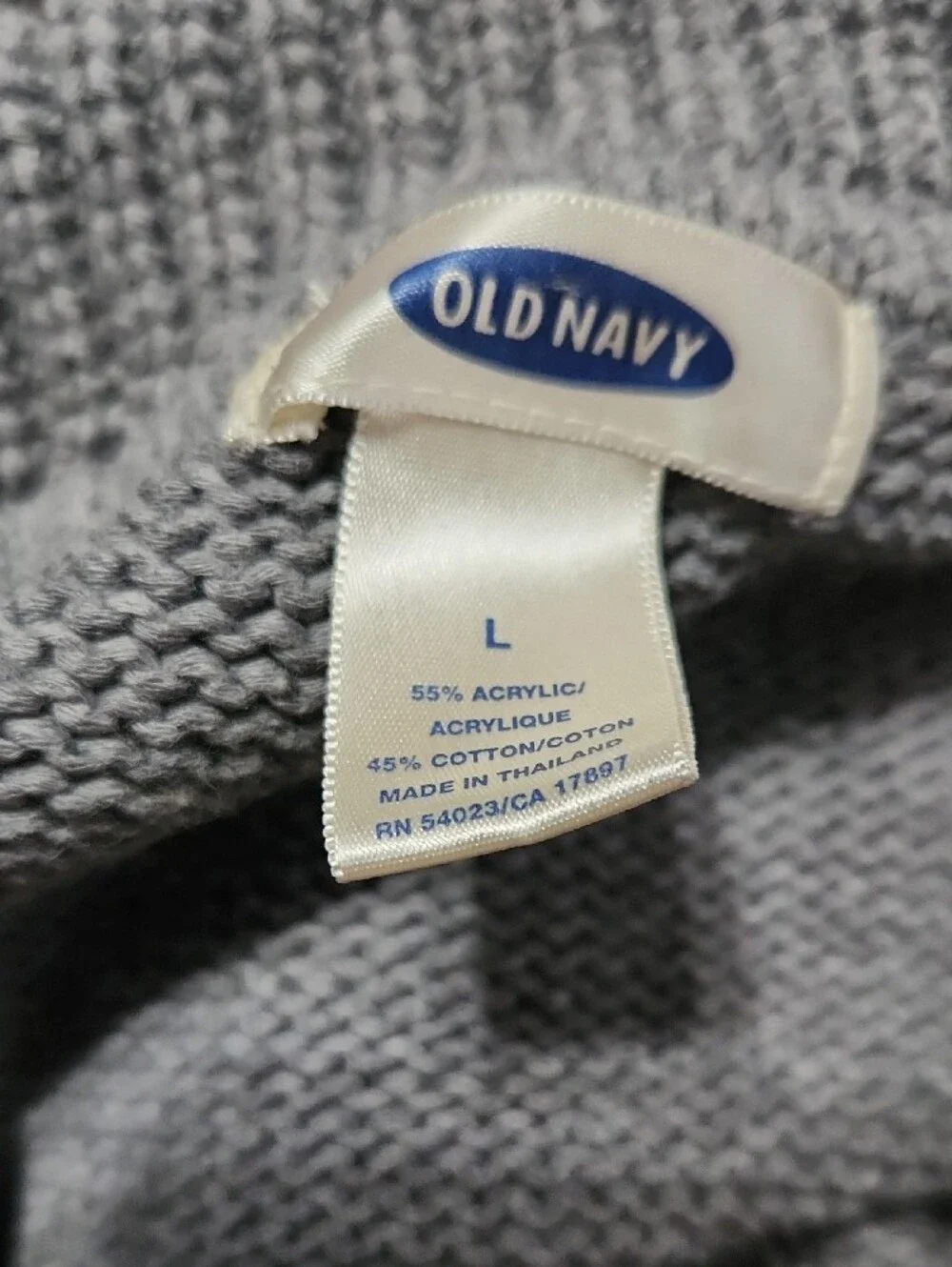 Old Navy Gray V-Neck Collared Knit Sweater